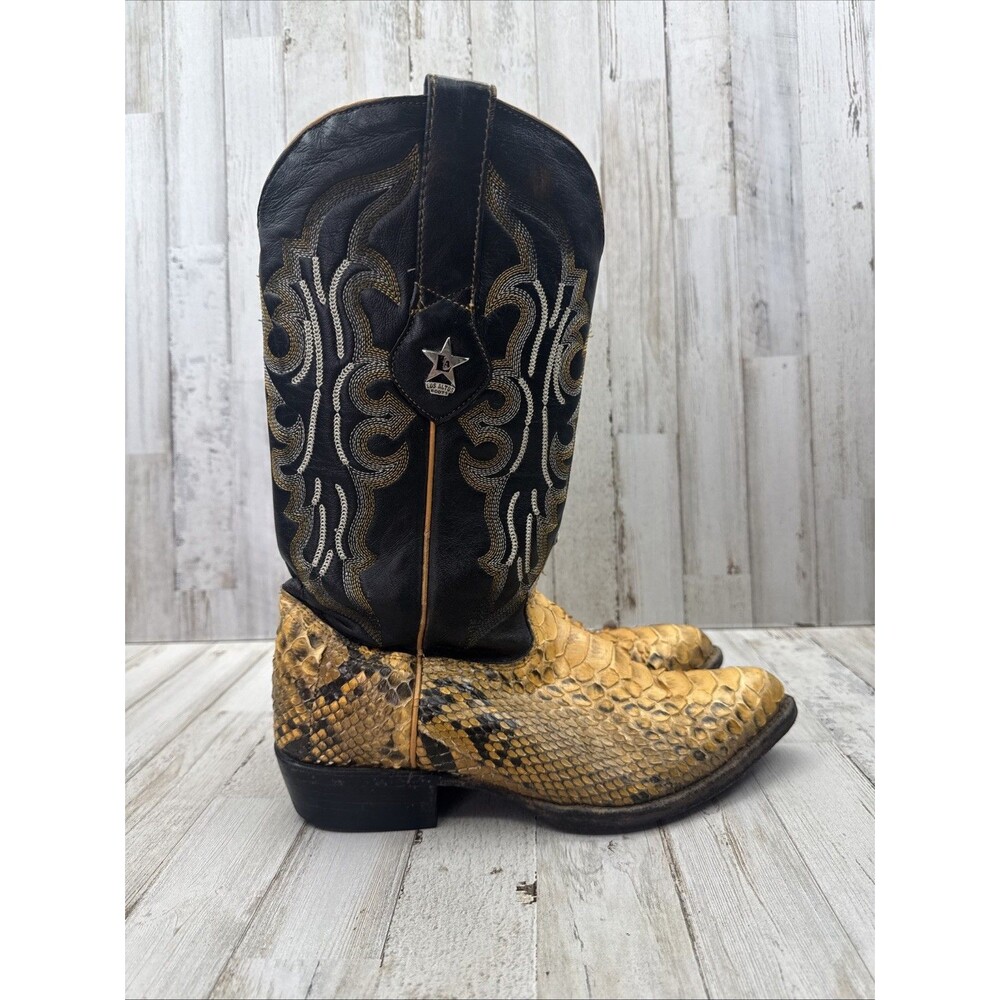 Los Altos Buttercup Python J-Toe Mens 7 EE Handmade Leather Exotic Cowboy Boots